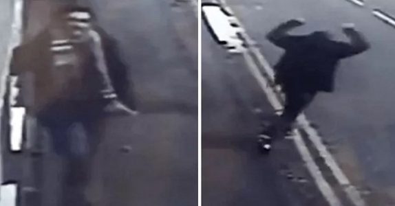Övervakningskameran filmar den hemlösa mannen efter att han fått sitt första fasta jobb! Otroligt!